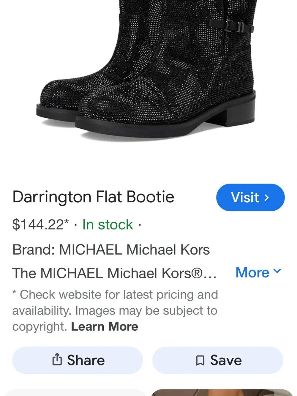 Michael Kors Black Crystal-Embellished Ankle Booties - Picture 6 of 7